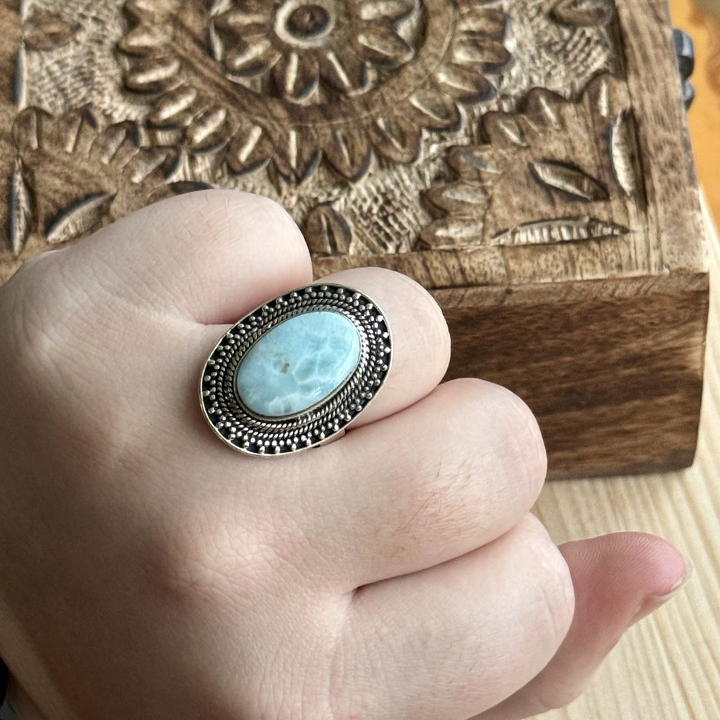 Ring | Sterling zilver & larimar | maat 19,75 image 3